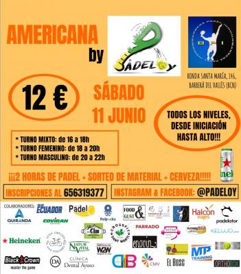 poster del torneo AMERICANA PADELOY - SÁBADO 11 DE JUNIO