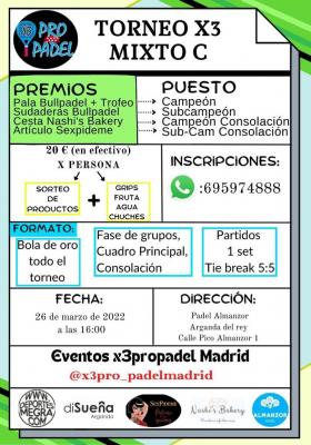 poster del torneo TORNEO X3 MIXTO C
