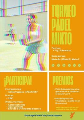 poster del torneo TORNEO DE PADEL MIXTO