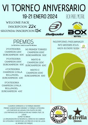 poster torneo VI TORNEO ANIVERSARIO BOX PADEL MOTRIL