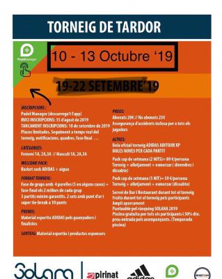 poster del torneo TORNEIG DE TARDOR