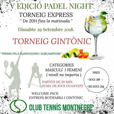 poster del torneo V EDICIÓ PADEL NIGHT