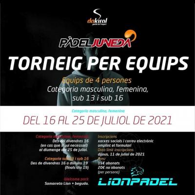 poster torneo TORNEIG PER EQUIPS