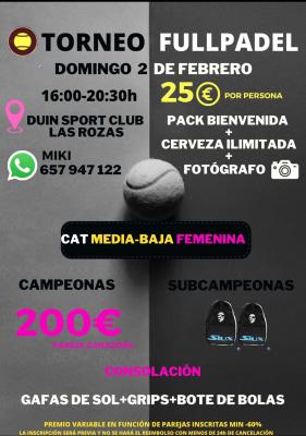 poster del torneo TORNEO FULLPADEL FEMENINO