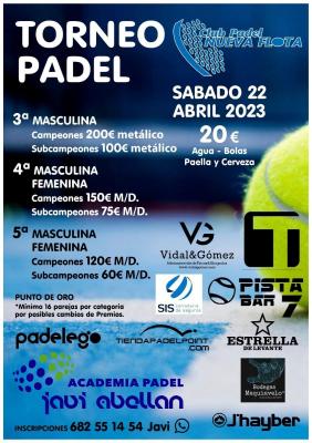 poster torneo TORNEO PRIMAVERA CLUB PADEL NUEVA FLOTA