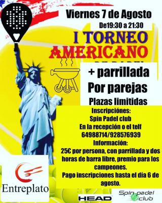 poster torneo I TORNEO AMERICANO + PARRILLADA POR PAREJAS
