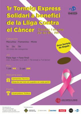 poster del torneo 1ER TORNEIG EXPRESS SOLIDARI A BENEFICI DE LA LLIGA CONTRA EL CÀNCER