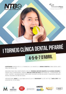 poster del torneo  I TORNEIG DE PÀDEL CLÍNICA DENTAL PIFARRÉ