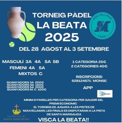 poster torneo TORNEIG PADEL LA BEATA 2025
