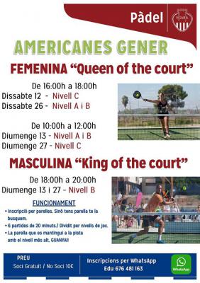 poster del torneo AMERICANA FEMENINA QUEEN OF THE COURT