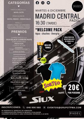poster del torneo TORNEO MARTES 6 DICIEMBRE & MADRID CENTRAL PADEL