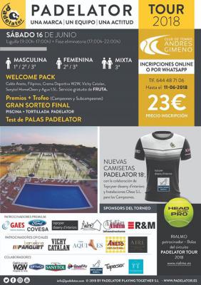 poster del torneo 3ª PRUEBA PADELATOR TOUR 2018