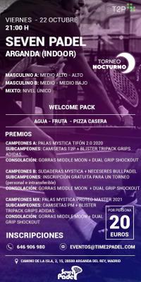poster del torneo TORNEO T2P NOCTURNO VIERNES 22 OCTUBRE