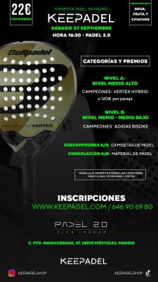 poster del torneo KEEPADEL SÁBADO (NIVELES A-B) & PADEL 2.0