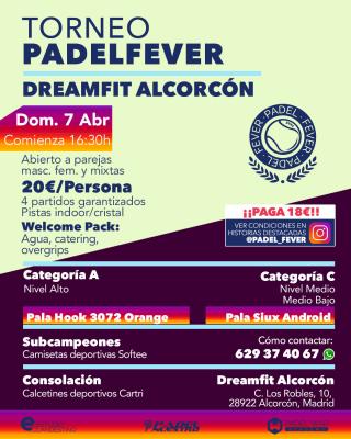 poster del torneo TORNEO PADEL FEVER - ABIERTO A PAREJAS MASC, FEM Y MIXTAS