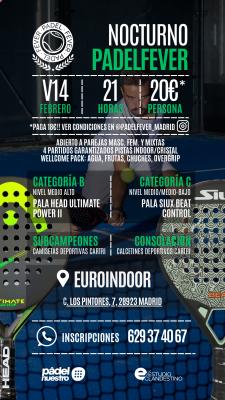 poster del torneo NOCTURNO PADEL FEVER - MASCULINO, FEMENINO Y MIXTO (B Y C)