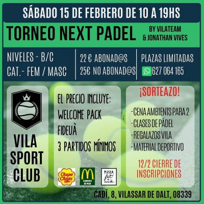 poster del torneo TORNEO NEXT PADEL