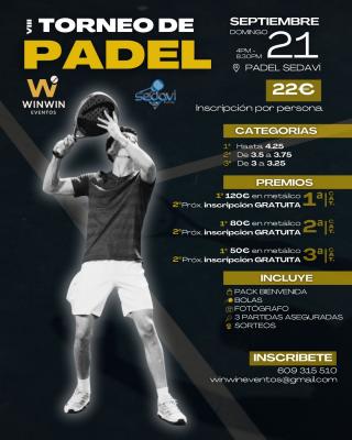 poster torneo VIII TORNEO DE PADEL 21 DE SEPTIEMBRE