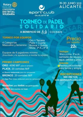 poster del torneo TORNEO DE PADEL SOLIDARIO COCEMFE
