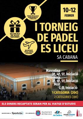 poster del torneo I TORNEO DE PADEL ES LICEU