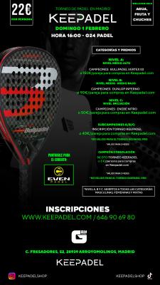 poster torneo KEEPADEL (NIVELES A-B-C) & G24 ARROYOMOLINOS