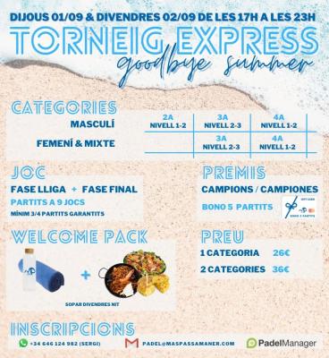 poster del torneo TORNEIG EXPRESS GOODBYE SUMMER