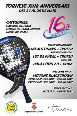 poster del torneo TORNEIG XVI ANIVERSARI