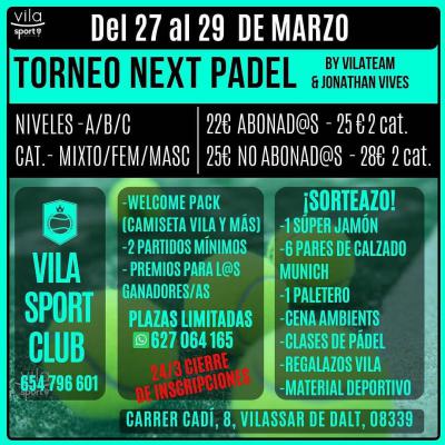 poster del torneo TORNEO NEXT PADEL