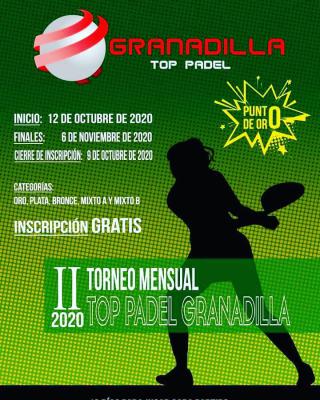 poster torneo II TORNEO MENSUAL 2020 GRANADILLA TOP PADEL