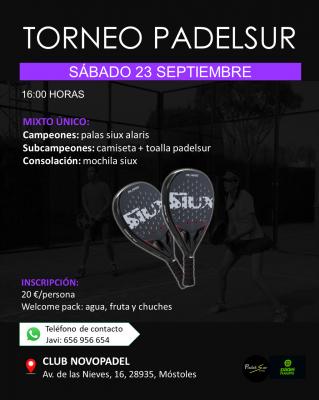 poster del torneo TORNEO PADELSUREVENTS MIXTO ÚNICO