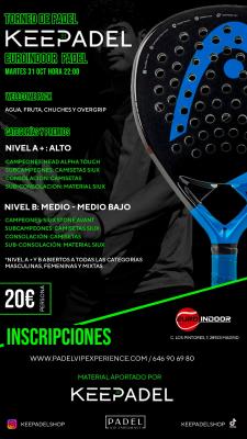 poster del torneo TORNEO KEEPADEL MARTES 31 OCTUBRE & EUROINDOOR