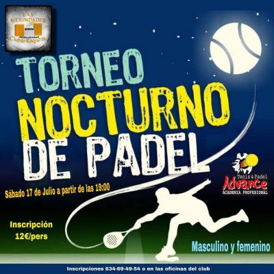 poster del torneo NOCTURNO DE PADEL