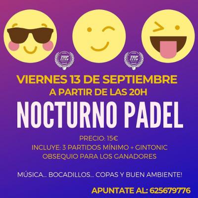 poster del torneo NOCTURNO DE PADEL