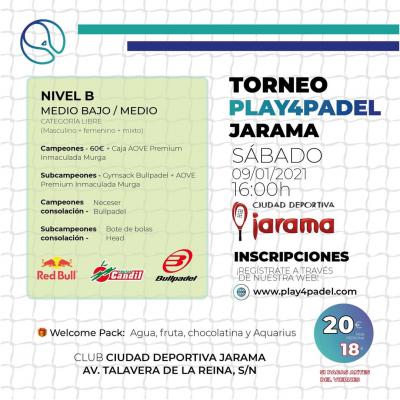 poster del torneo TORNEO PLAY4PADEL JARAMA