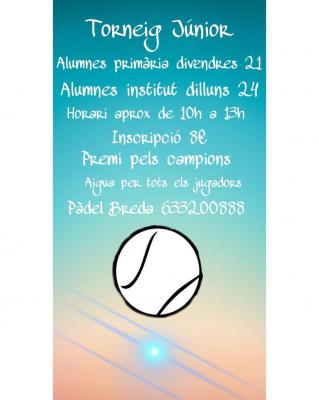 poster del torneo TORNEIG JUNIOR