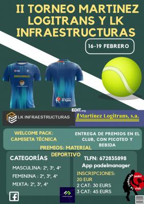 poster del torneo II TORNEO MARTINEZ LOGITRANS, LK INFRAESTRUCTURAS