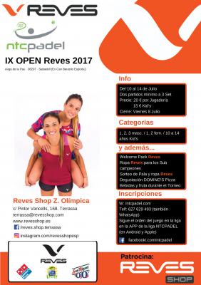poster del torneo IX OPEN REVES 2017