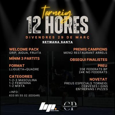 poster del torneo TORNEIG 12 HORES