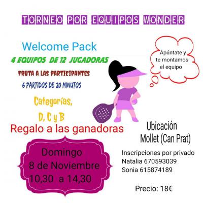 poster del torneo TORNEO POR EQUIPOS WONDER
