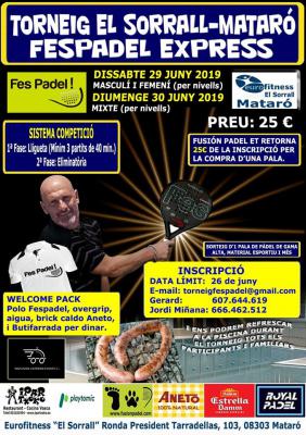 poster del torneo TORNEIG EL SORRALL-MATARÓ FESPADEL EXPRESS