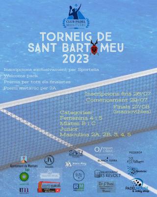 poster torneo TORNEIG SANT BARTOMEU 2023