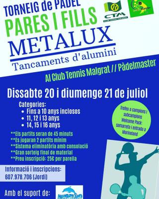 poster del torneo TORNEIG PÀDEL PARES I FILLS 
