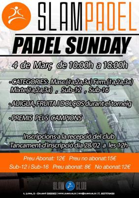 poster del torneo PADEL SUNDAY