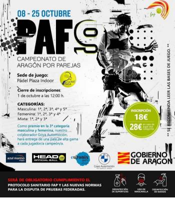 poster del torneo PAF 9 - CAMPEONATO DE ARAGÓN POR PAREJAS 