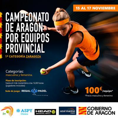poster del torneo CAMPEONATO DE ARAGÓN POR EQUIPOS PROVINCIAL -1ª CAT ZARAGOZA