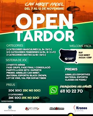 poster del torneo OPEN TARDOR