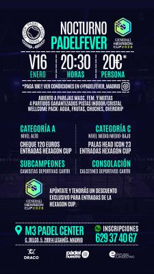 poster del torneo NOCTURNO PADEL FEVER & HEXAGON CUP (A & C)