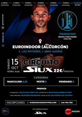 poster del torneo 9ª PRUEBA CIRCUITO SIUX 2022 - SABADO 15 OCTUBRE & EUROINDOOR (ALCORCÓN)