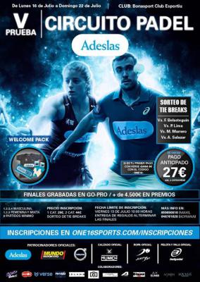 poster del torneo V PRUEBA CIRCUITO PADEL ADESLAS