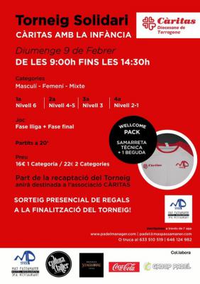 poster del torneo TORNEIG SOLIDARI CARITAS AMB LA INFANCIA